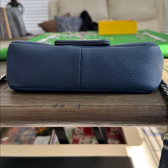 Karl Lagerfeld Paris Agyness crossbody in marine blue pebbled leather, EUC - Picture 5 of 13